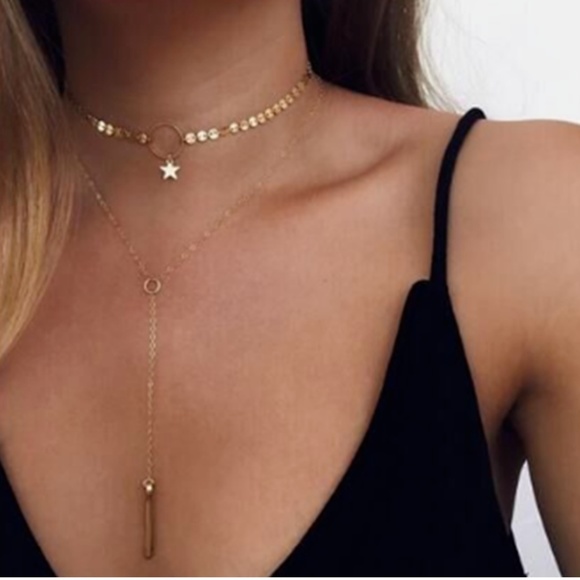Choker star with long pendant - Picture 1 of 1